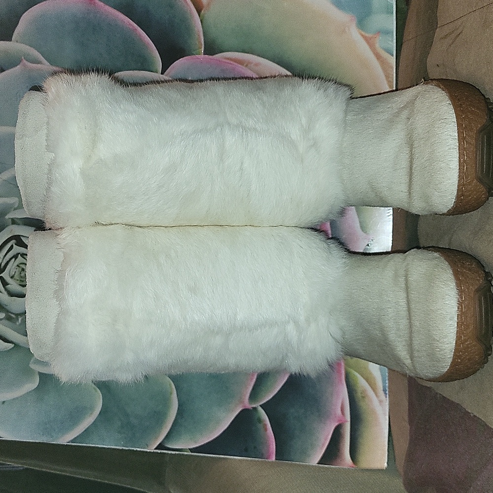 Oscar Sport Fur Boots Norma White Ski Boots Size(39)  Fur&Leather - Picture 2 of 14